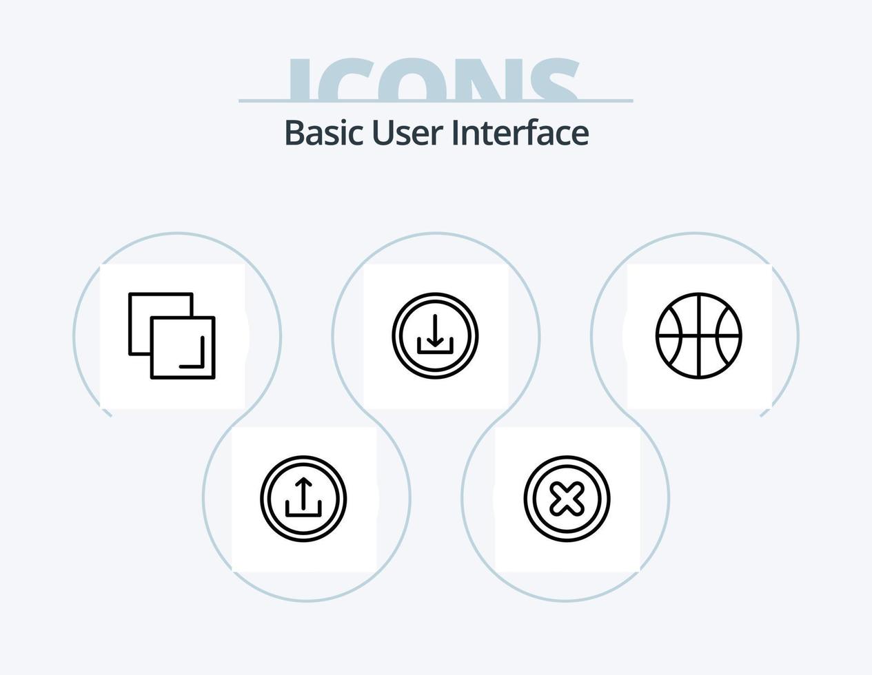 de base ligne icône pack 5 icône conception. . mobile. paramètre. interface. application vecteur