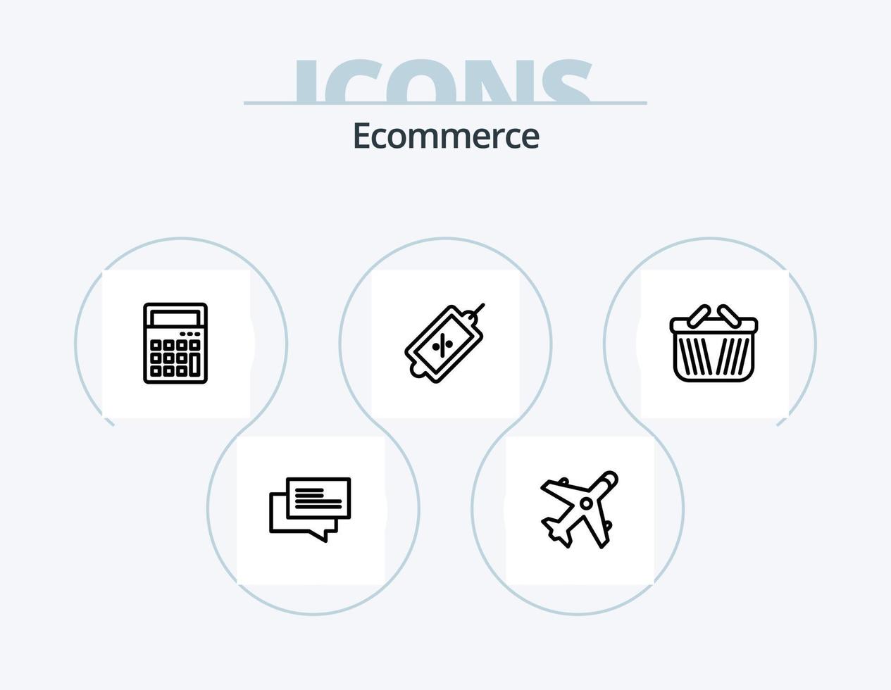 commerce électronique ligne icône pack 5 icône conception. magasin. achats. sac. chariot commerce électronique. main vecteur