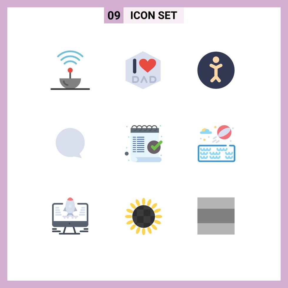 9 utilisateur interface plat Couleur pack de moderne panneaux et symboles de marque liste de contrôle accessibilité vérifier instagram modifiable vecteur conception éléments