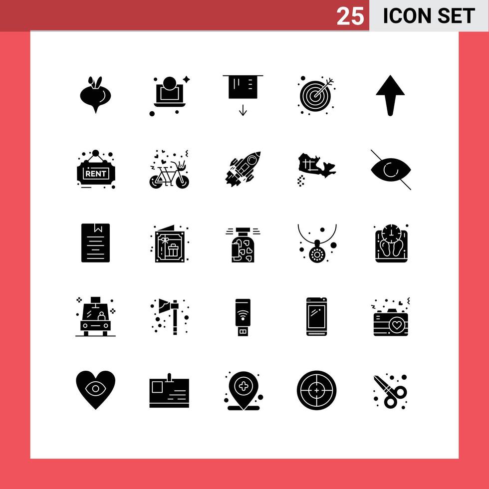 Stock vecteur icône pack de 25 ligne panneaux et symboles pour signe réel argent biens La Flèche modifiable vecteur conception éléments