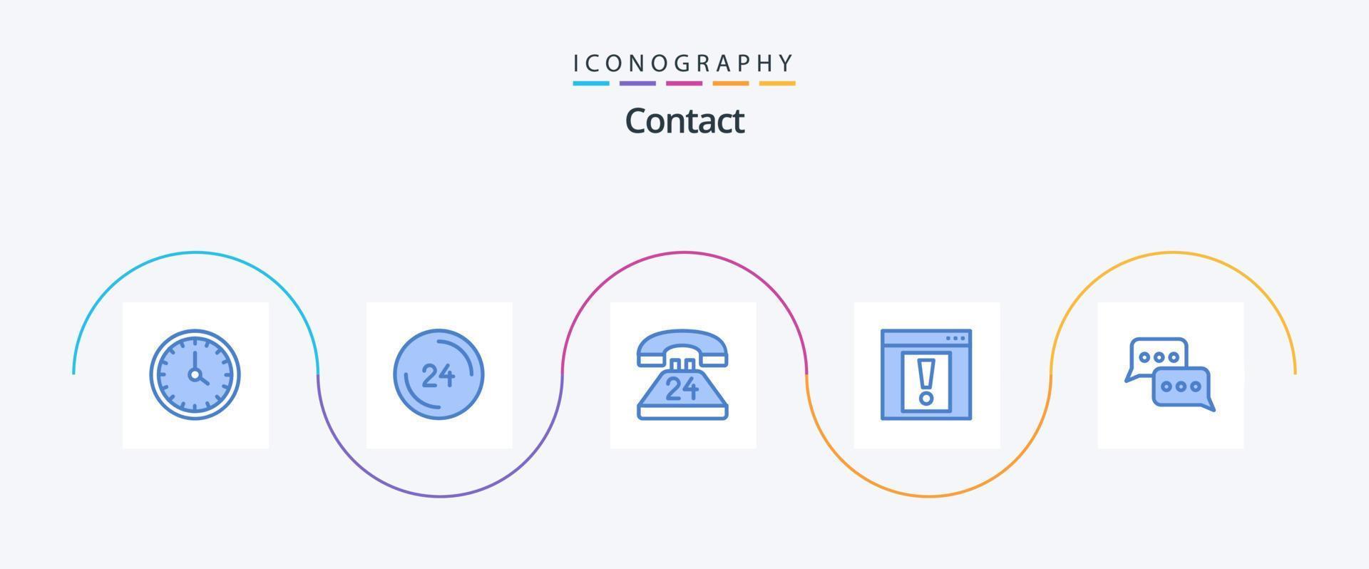 contact bleu 5 icône pack comprenant la toile. contact. contact. conversation. la communication vecteur