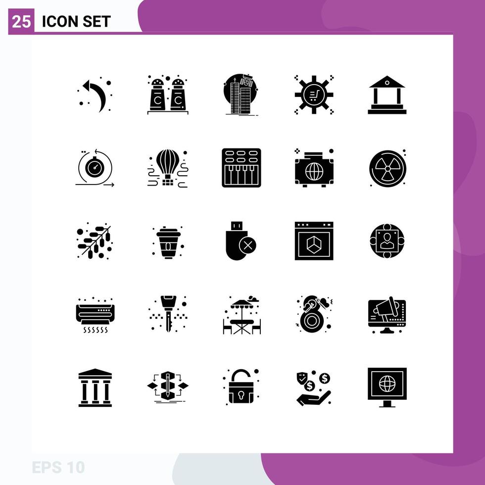 ensemble de 25 commercial solide glyphes pack pour la finance banque La technologie commercialisation La technologie commercialisation campagne modifiable vecteur conception éléments