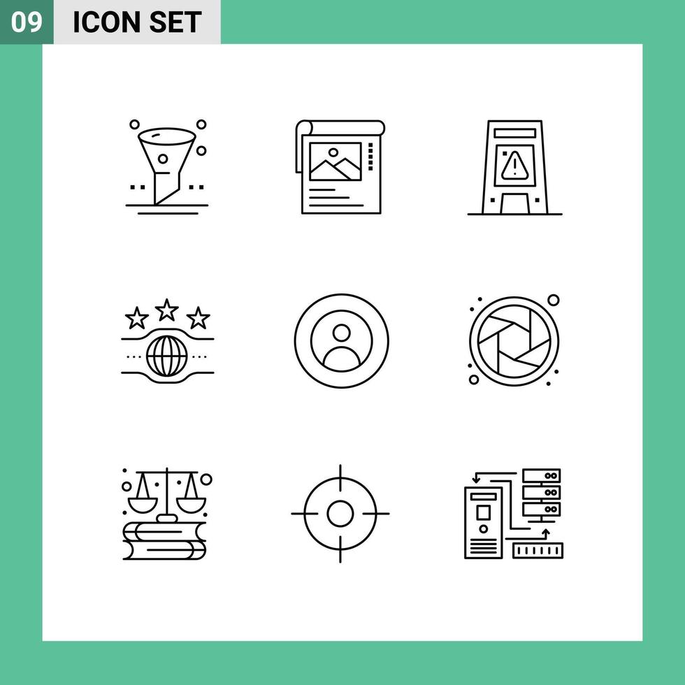 ensemble de 9 moderne ui Icônes symboles panneaux pour Terre championnat sol champion humide modifiable vecteur conception éléments