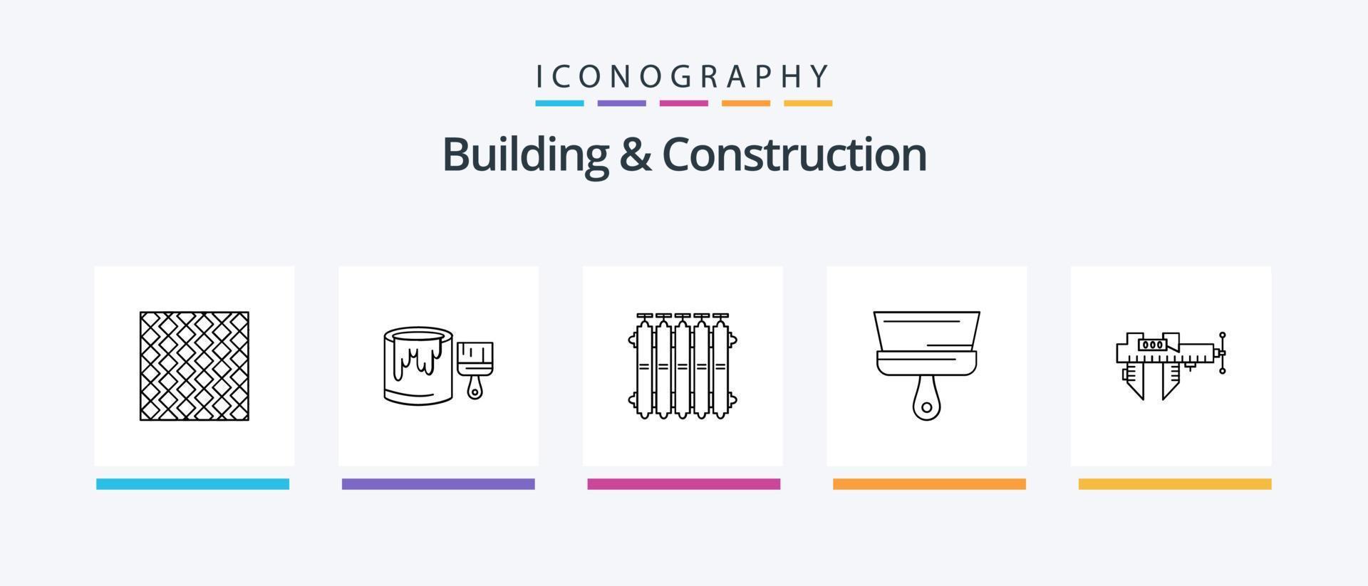 bâtiment et construction ligne 5 icône pack comprenant dalle. tuile. construction. outils. outil. Créatif Icônes conception vecteur