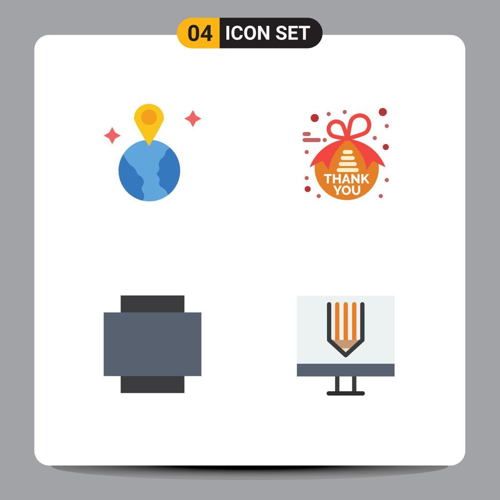 4 universel plat icône panneaux symboles de monde codage Remarque action de grâces conception modifiable vecteur conception éléments