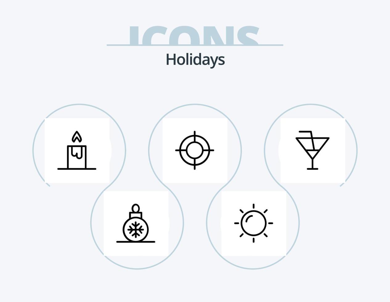 vacances ligne icône pack 5 icône conception. . étoile. Feu. Noël. vacances vecteur