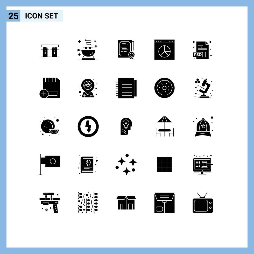 ensemble de 25 moderne ui Icônes symboles panneaux pour document présentation certificat l'Internet diplôme modifiable vecteur conception éléments