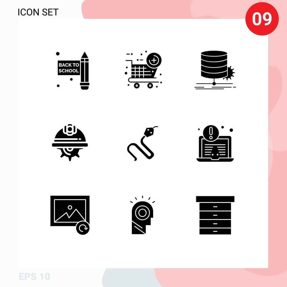 ensemble de 9 moderne ui Icônes symboles panneaux pour Inde animal diagramme la main d'oeuvre équipement modifiable vecteur conception éléments