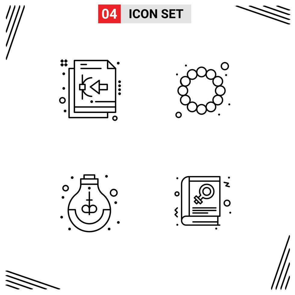 Stock vecteur icône pack de 4 ligne panneaux et symboles pour Bézier idée fichier costume étude modifiable vecteur conception éléments