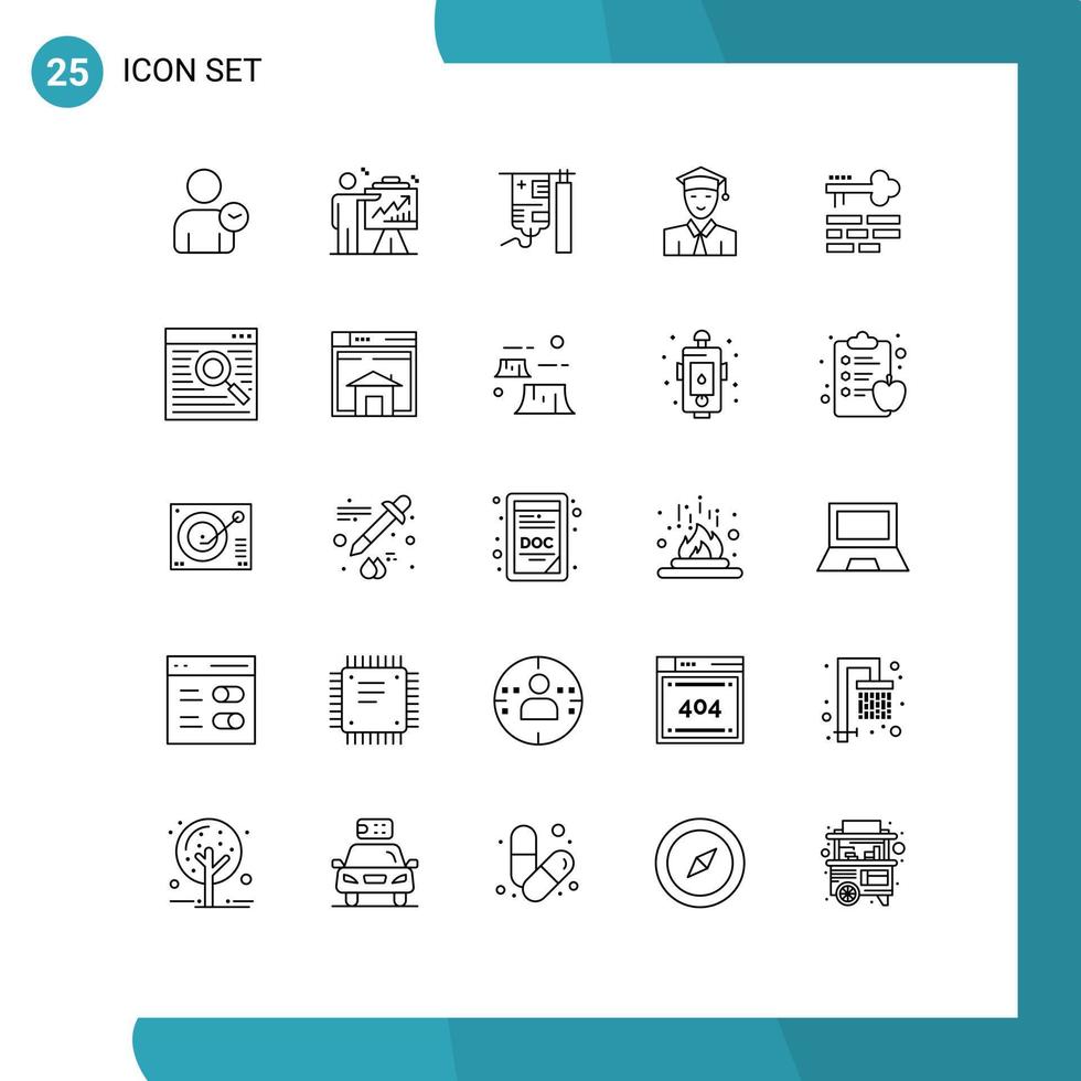 ensemble de 25 vecteur lignes sur la grille pour clé diplômé graphique éducation traitement modifiable vecteur conception éléments