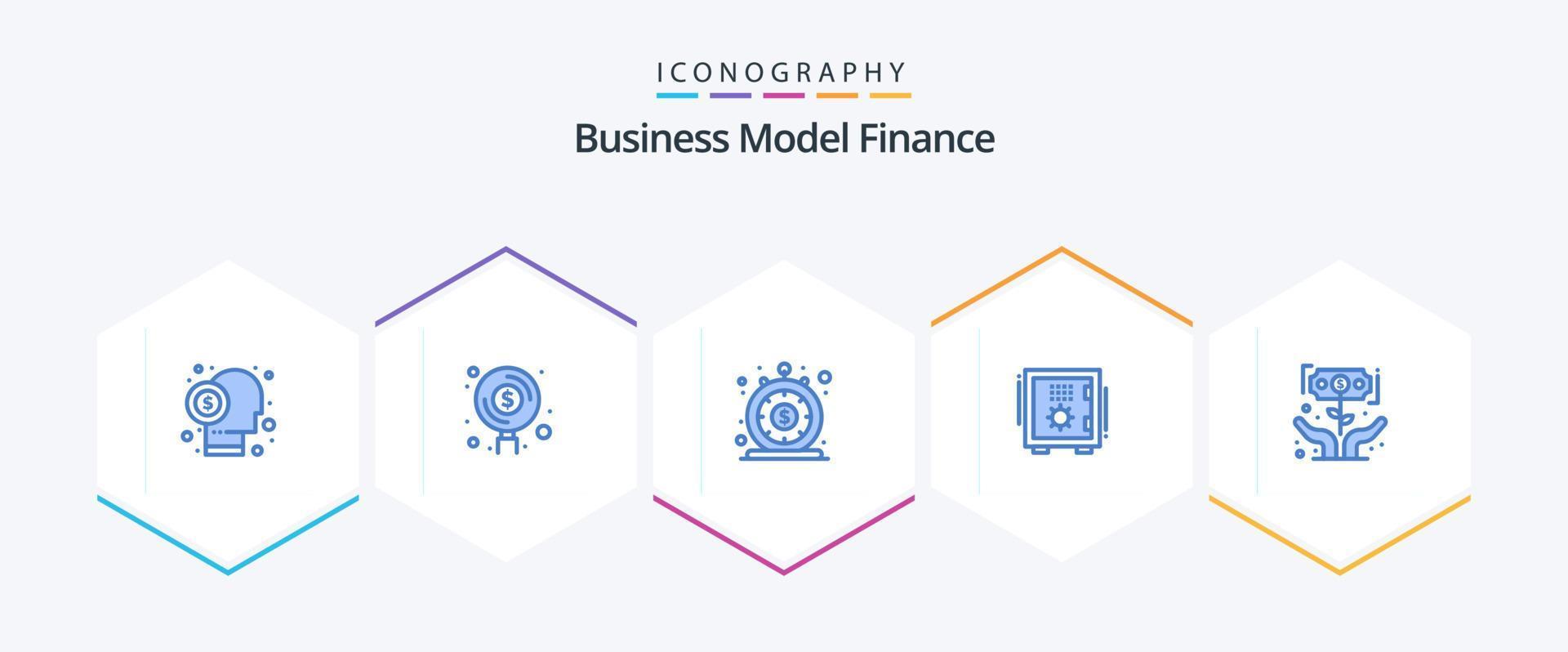 la finance 25 bleu icône pack comprenant dépôt. banque. investissement. rapide. prêt vecteur