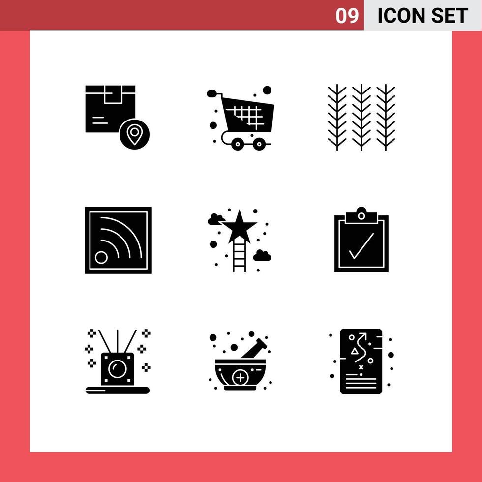 Stock vecteur icône pack de 9 ligne panneaux et symboles pour escalade signal panier lien plante modifiable vecteur conception éléments