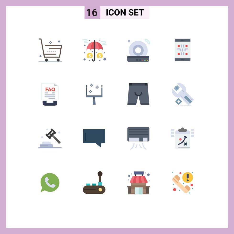 Stock vecteur icône pack de 16 ligne panneaux et symboles pour qr mobile argent code Wifi modifiable pack de Créatif vecteur conception éléments