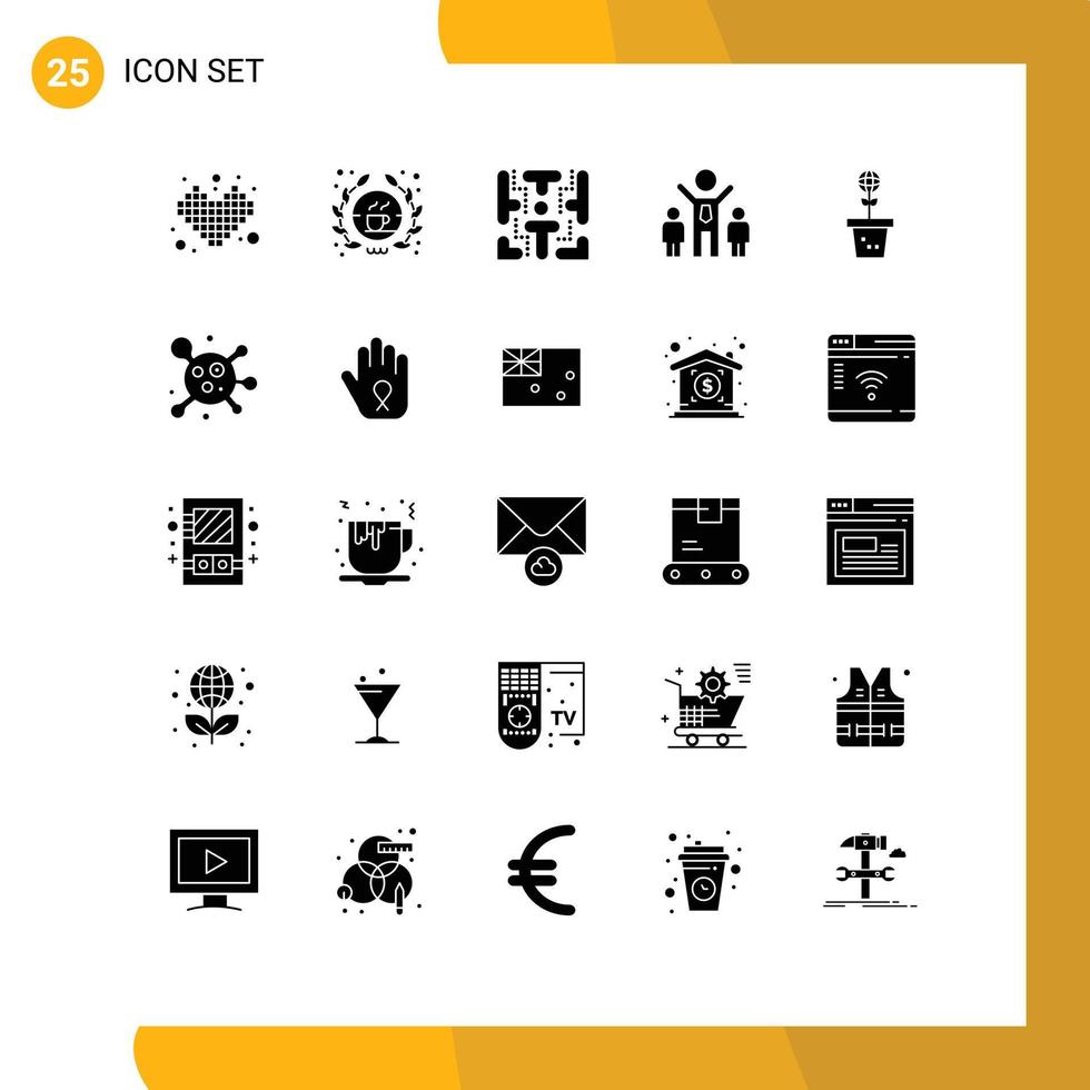 25 solide glyphe concept pour sites Internet mobile et applications environnement gens signe groupe jouer modifiable vecteur conception éléments