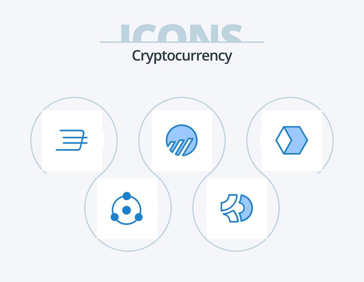 crypto-monnaie bleu icône pack 5 icône conception. graphiques. bloquer filet. daxx pièce de monnaie. crypto monnaie. pièce de monnaie vecteur