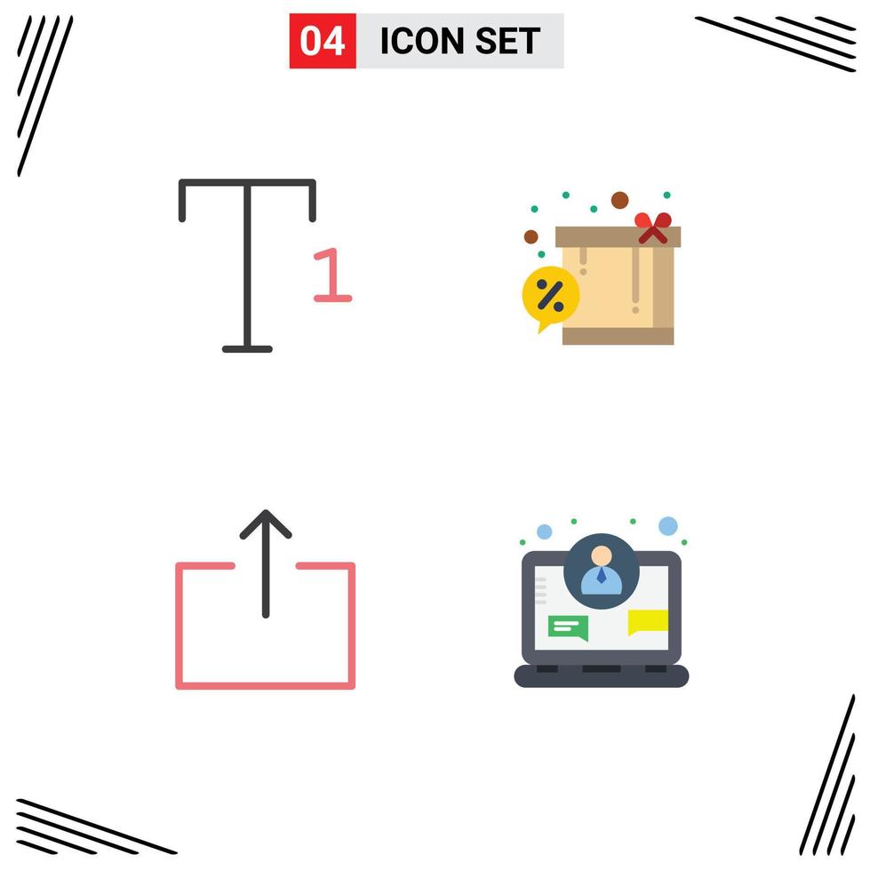 Stock vecteur icône pack de 4 ligne panneaux et symboles pour Police de caractère affaires remise La Flèche numérique modifiable vecteur conception éléments
