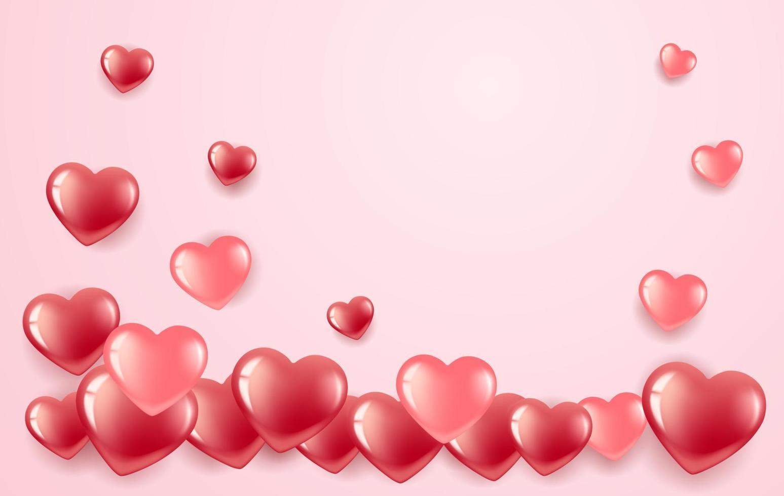 bannière de la Saint-Valentin en forme de coeur vecteur