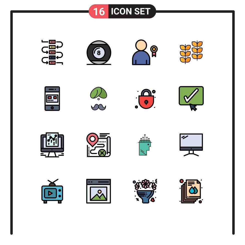 ensemble de 16 moderne ui Icônes symboles panneaux pour carte croissance réussite plante plante modifiable Créatif vecteur conception éléments