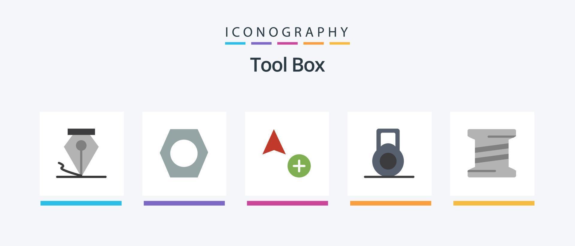 outils plat 5 icône pack comprenant . le curseur. fil de discussion. Créatif Icônes conception vecteur