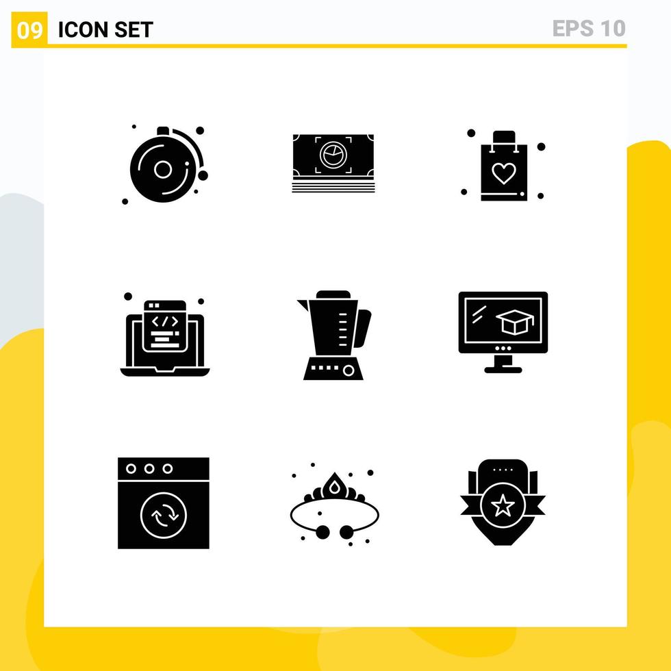 ensemble de 9 moderne ui Icônes symboles panneaux pour électrique la toile magasin programmation html modifiable vecteur conception éléments