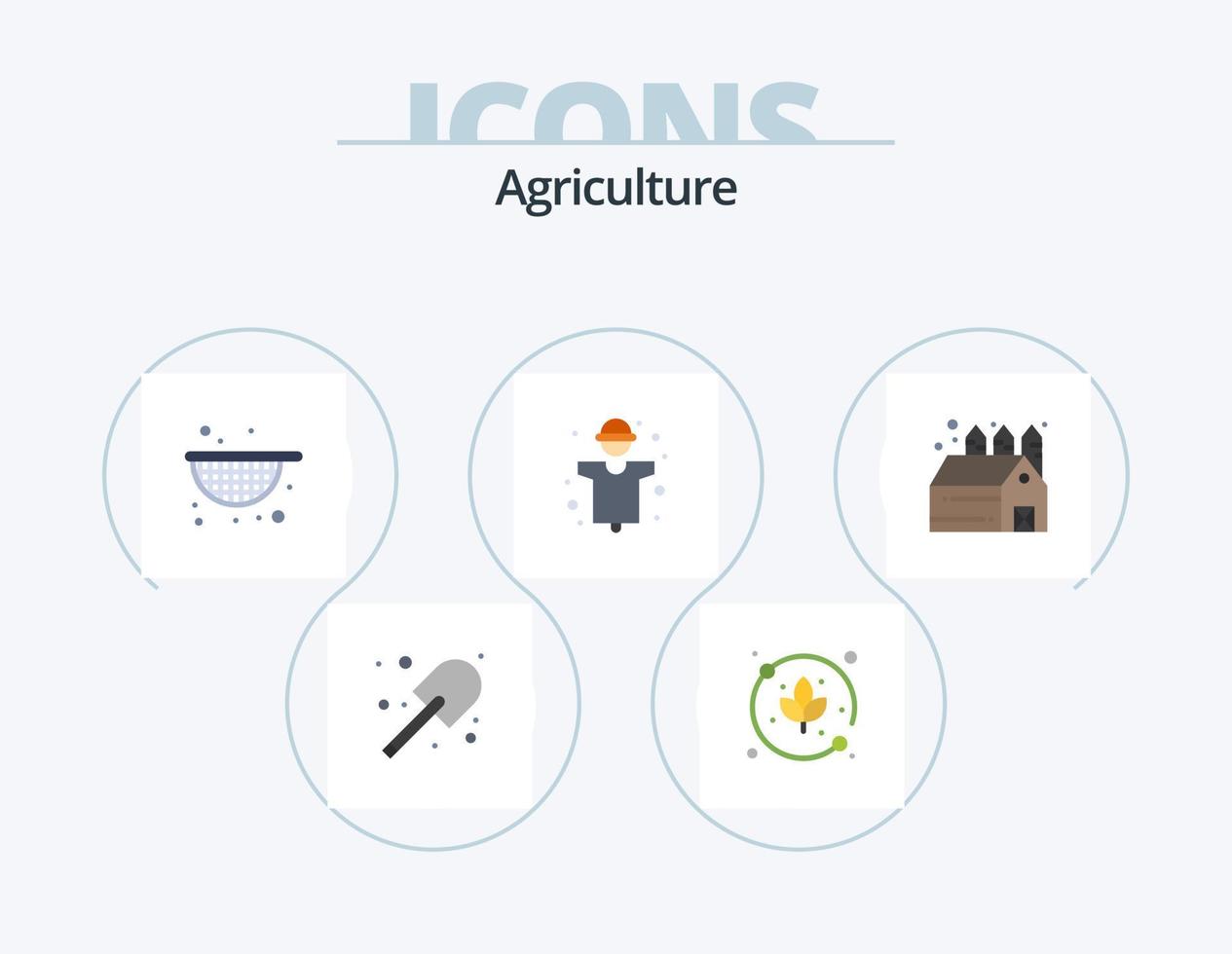 agriculture plat icône pack 5 icône conception. entrepôt. agriculture. agriculture. production. industrie vecteur