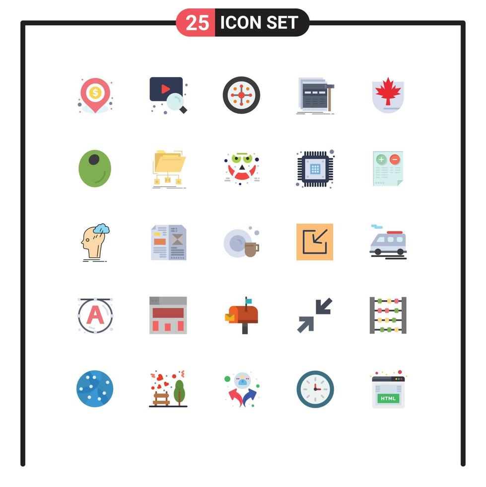 universel icône symboles groupe de 25 moderne plat couleurs de Sécurité page Web Noël la toile l'Internet modifiable vecteur conception éléments