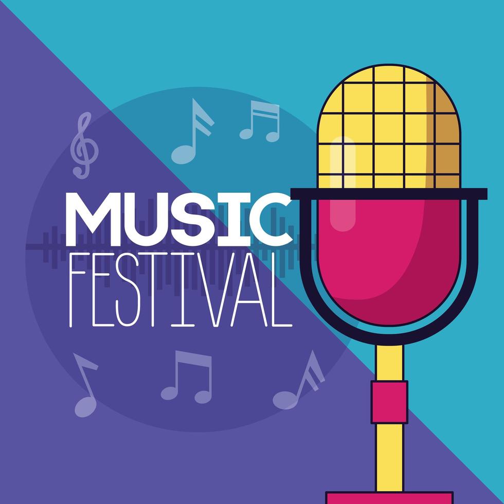 affiche du festival de musique vecteur