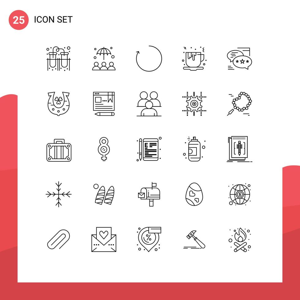 25 utilisateur interface ligne pack de moderne panneaux et symboles de messages la communication dans le sens horaire bavarder vite nourriture modifiable vecteur conception éléments