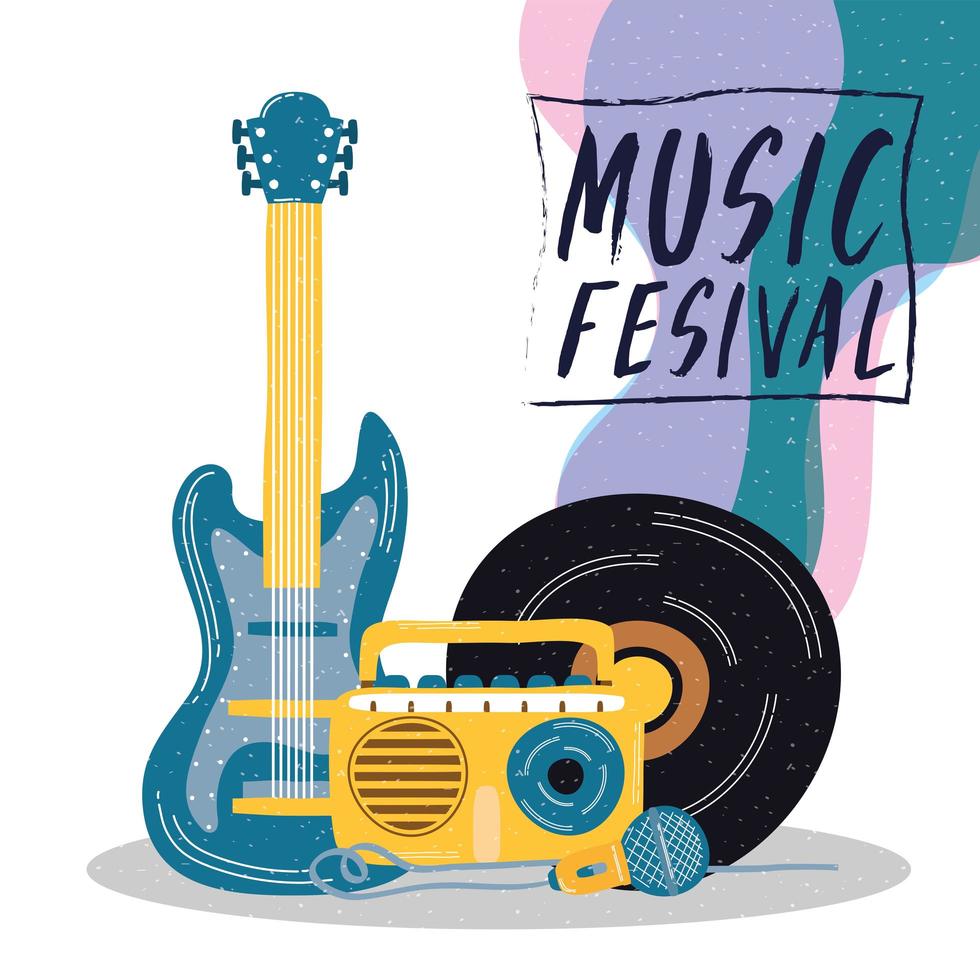 affiche d'invitation de divertissement de festival de musique vecteur