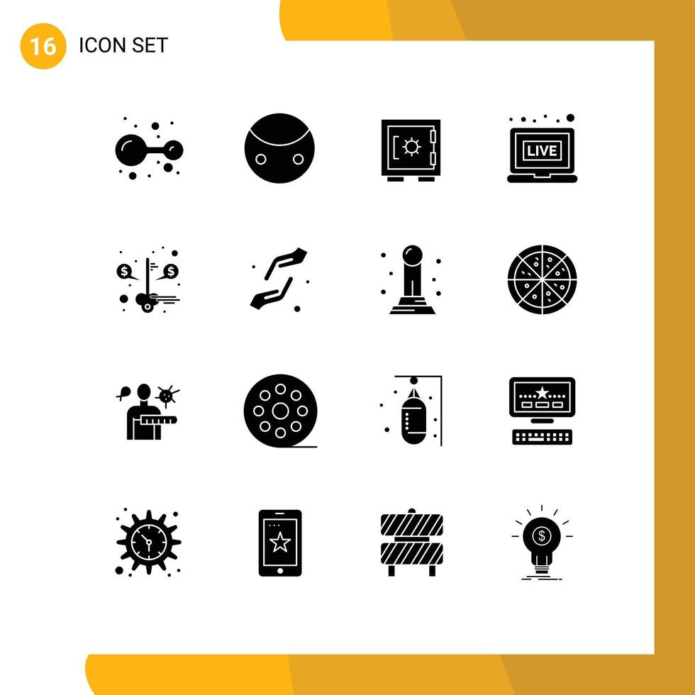 modifiable vecteur ligne pack de 16 Facile solide glyphes de économie clé fermer à clé nouvelles diffusion modifiable vecteur conception éléments