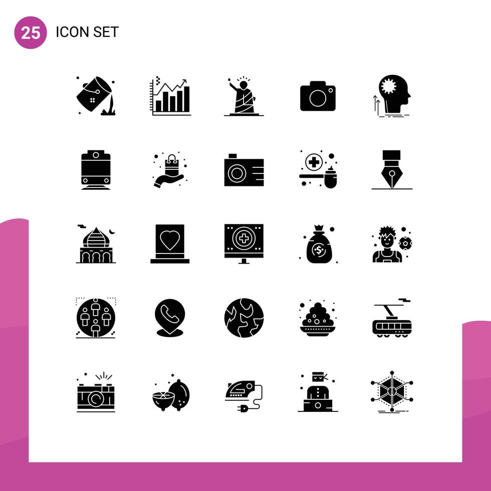 Stock vecteur icône pack de 25 ligne panneaux et symboles pour image Twitter graphique Etats-Unis de modifiable vecteur conception éléments
