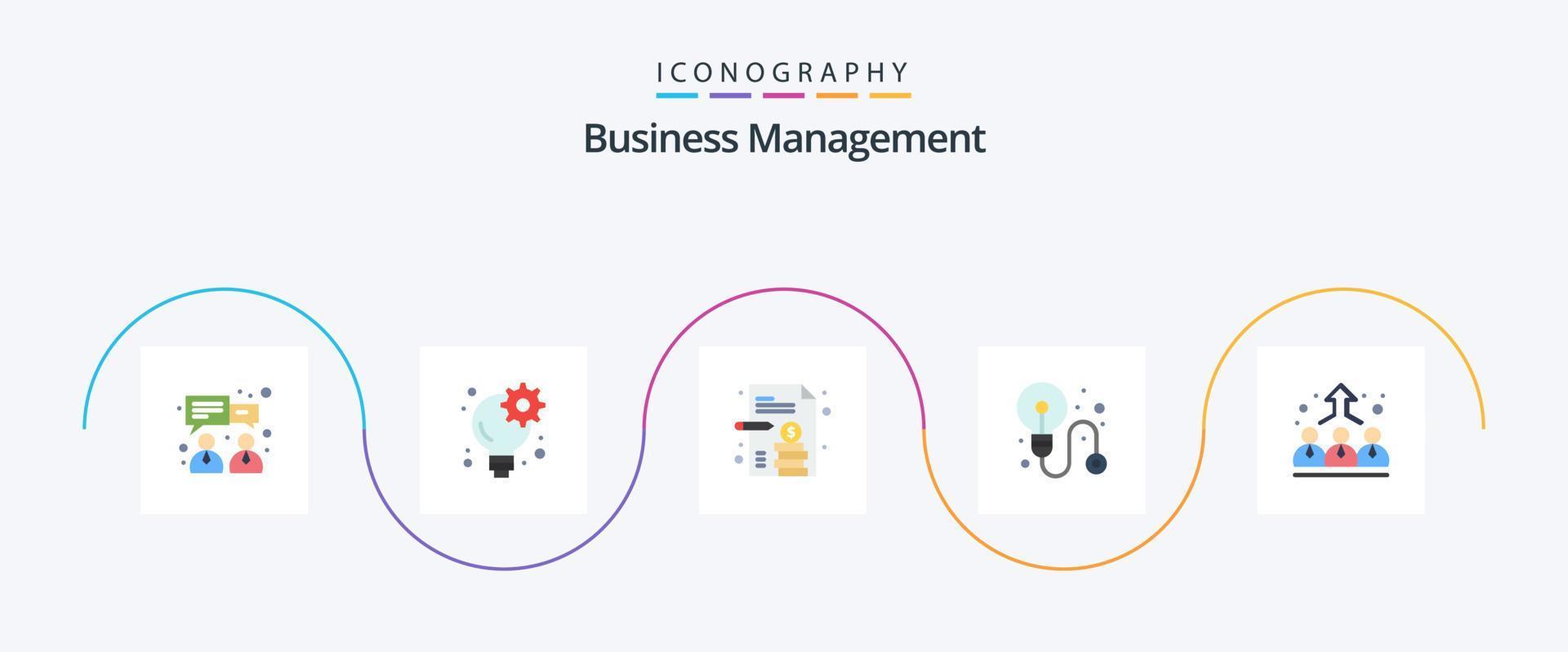 affaires la gestion plat 5 icône pack comprenant . employeur. affaires papier. employé. processus vecteur