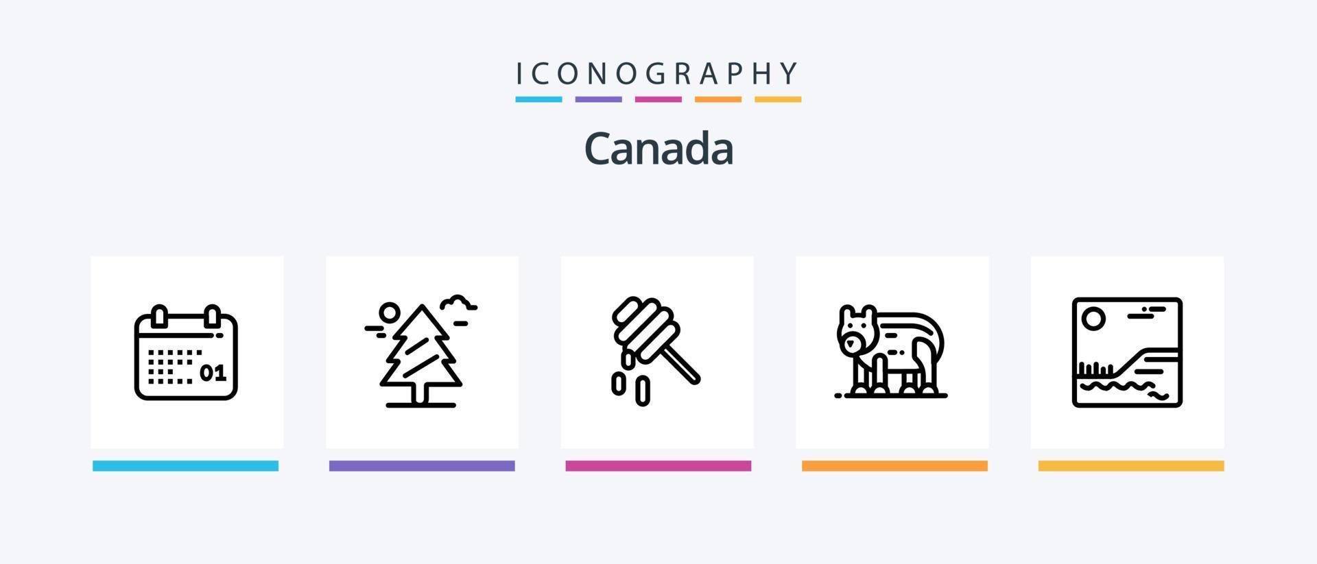 Canada ligne 5 icône pack comprenant . mariage gâteau. Canada. mariage. signe. Créatif Icônes conception vecteur