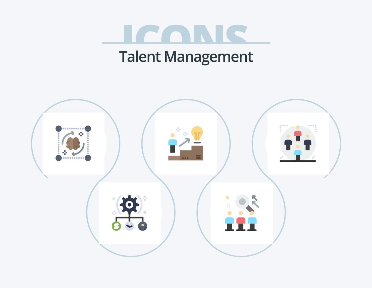 Talent la gestion plat icône pack 5 icône conception. utilisateur. échelle. utilisateur. assaut. fichier vecteur