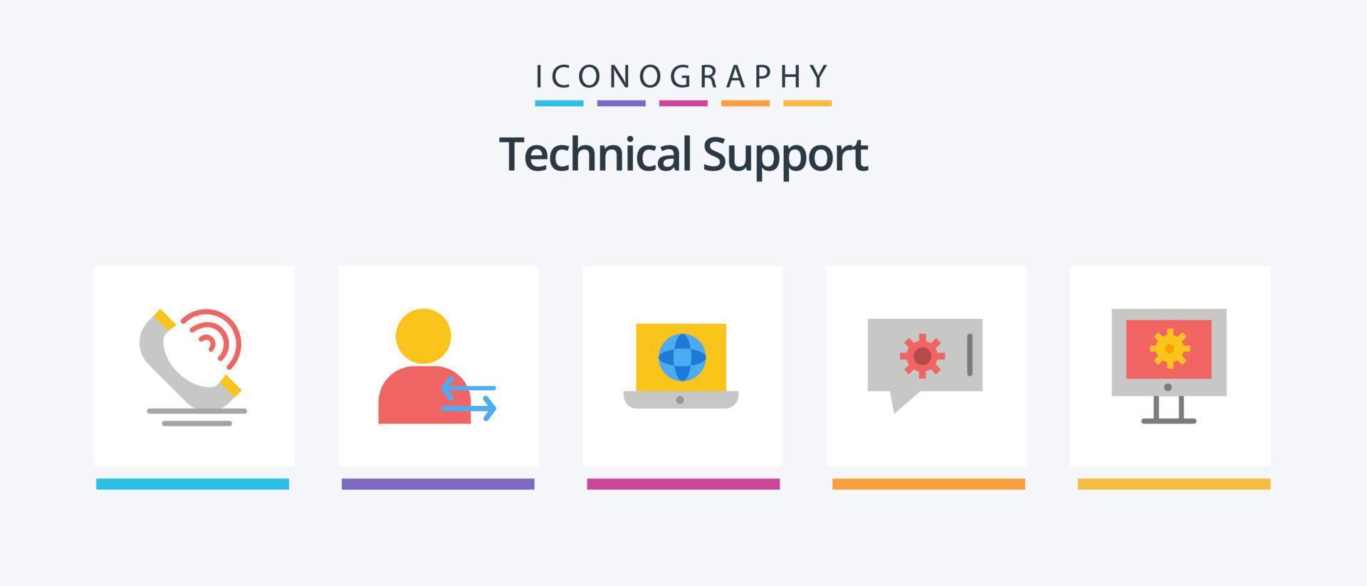 technique soutien plat 5 icône pack comprenant technique soutien. en ligne soutien service. portable. bavarder soutien. bavarder préférences. Créatif Icônes conception vecteur