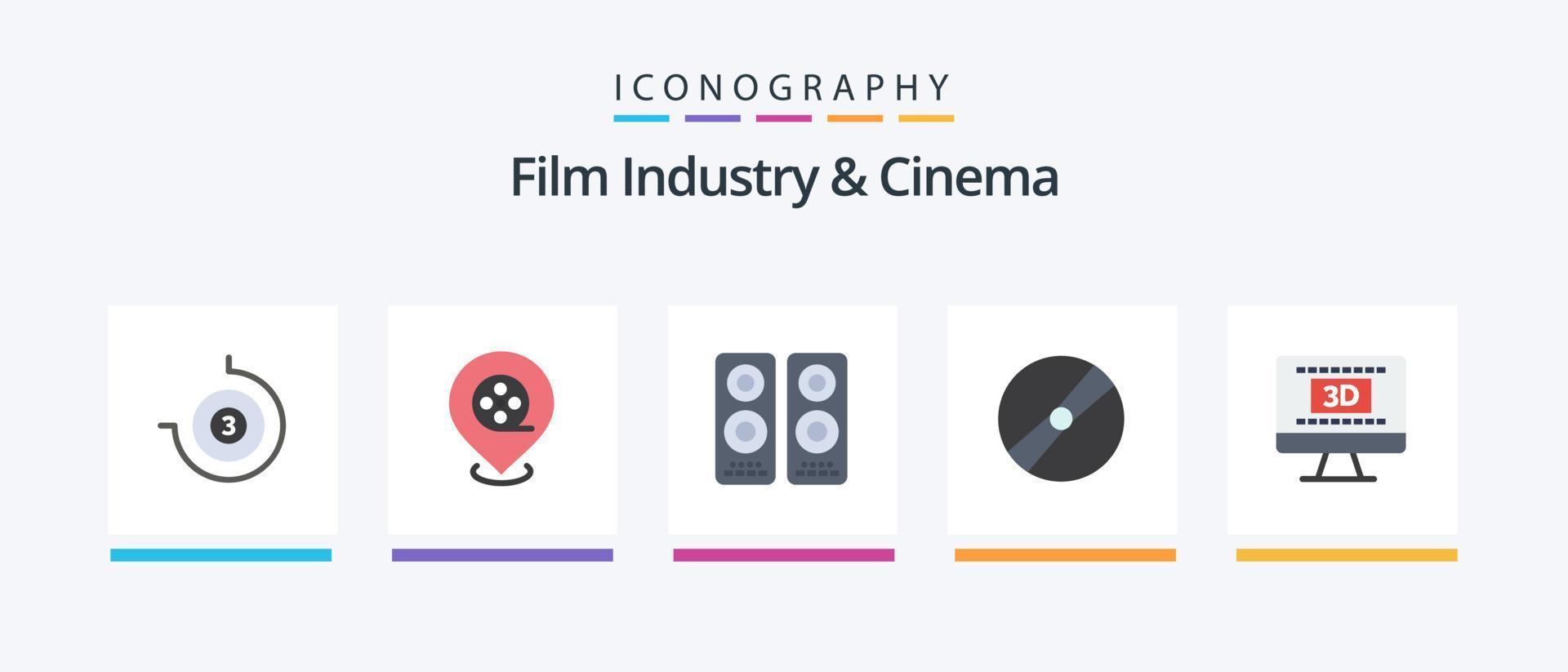 cenima plat 5 icône pack comprenant film. cinéma. film. pokémon. film. Créatif Icônes conception vecteur