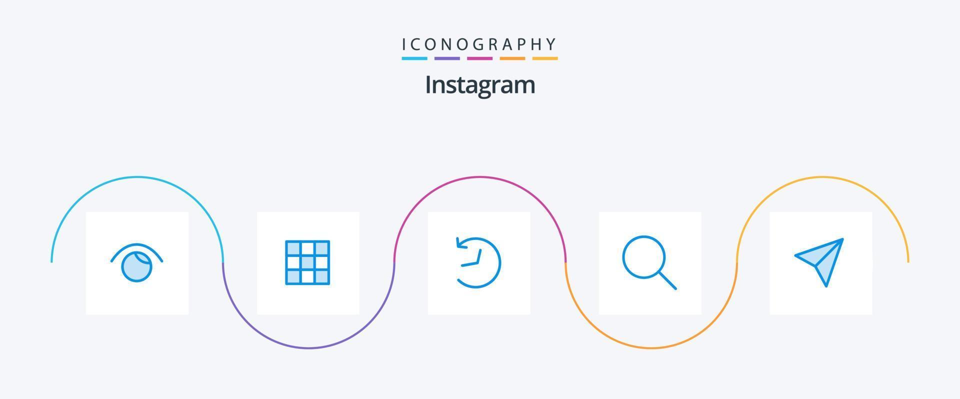 instagram bleu 5 icône pack comprenant . ensembles. Twitter. Instagram. chercher vecteur