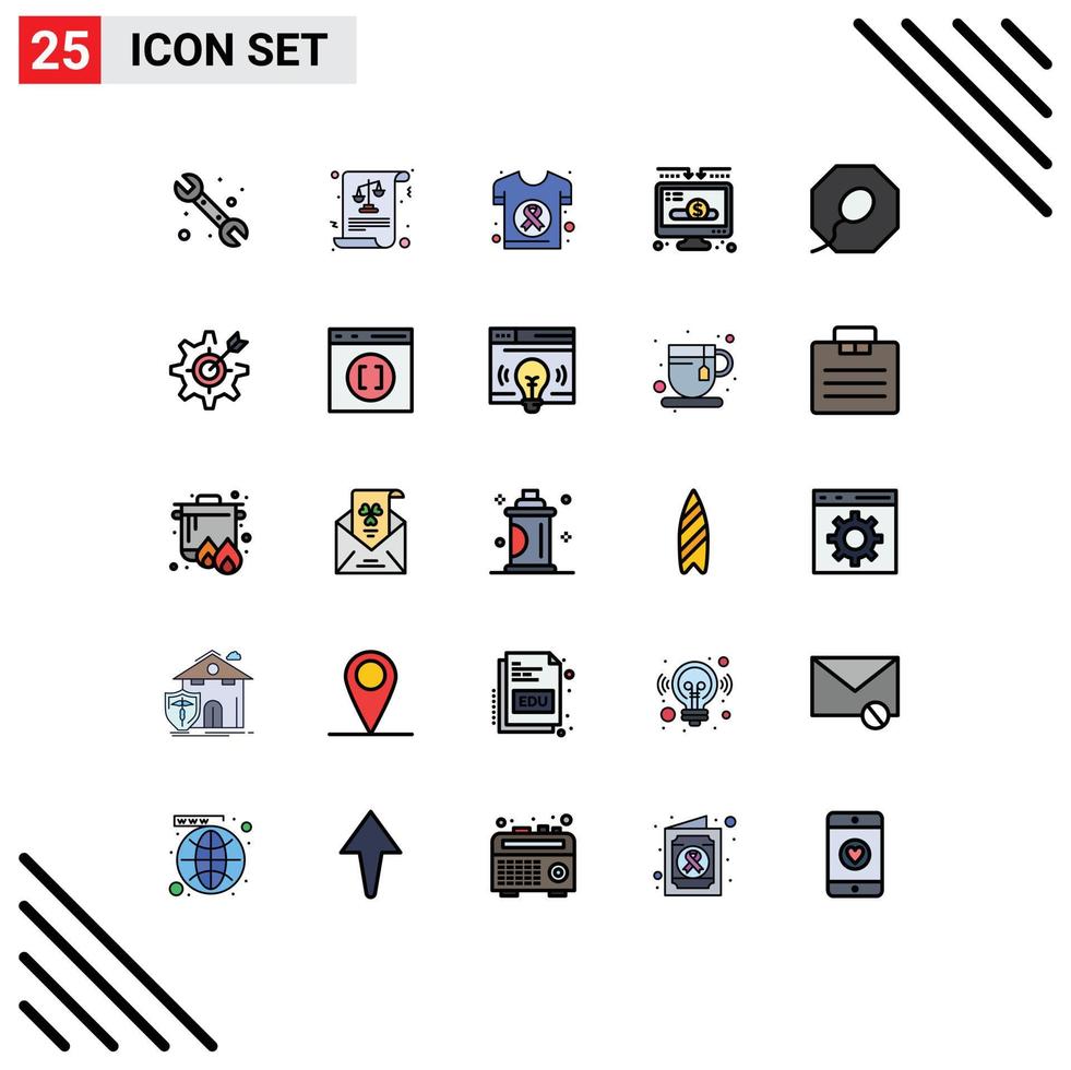 pack de 25 Créatif rempli ligne plat couleurs de père argent monde don chemise modifiable vecteur conception éléments