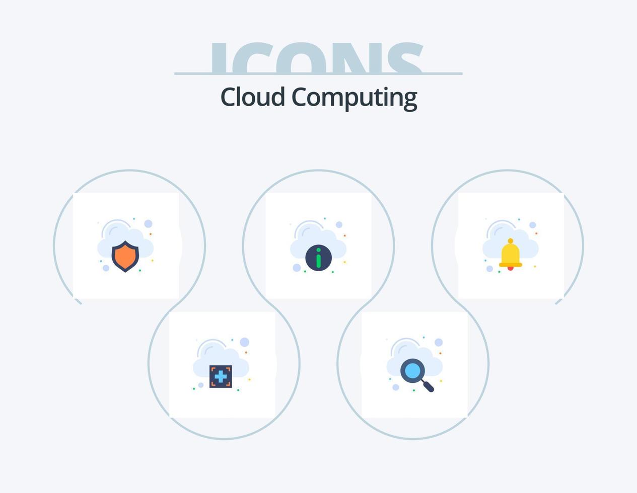 nuage l'informatique plat icône pack 5 icône conception. nuage. en haut. nuage. serveur. nuage vecteur