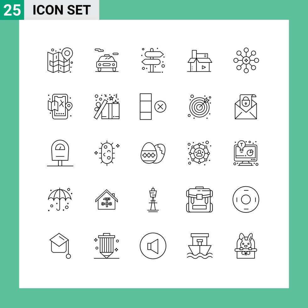 ligne pack de 25 universel symboles de biochimie médias direction numérique contenu modifiable vecteur conception éléments