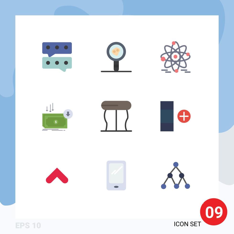Stock vecteur icône pack de 9 ligne panneaux et symboles pour intérieur argent éducation la finance Couper modifiable vecteur conception éléments