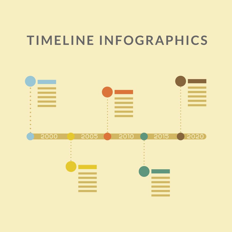 chronologie infographique avec des cercles et des lignes vecteur