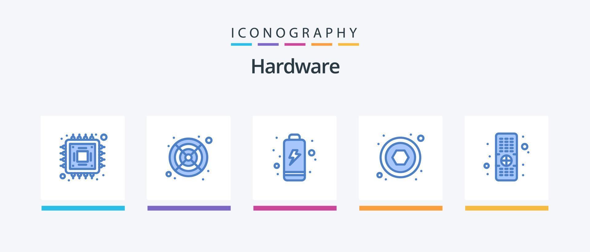 Matériel bleu 5 icône pack comprenant . électrique. la télé. contrôle. Créatif Icônes conception vecteur