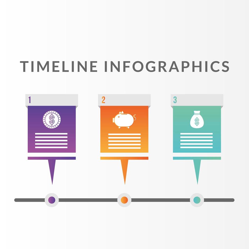 modèle infographique de chronologie avec des icônes vecteur