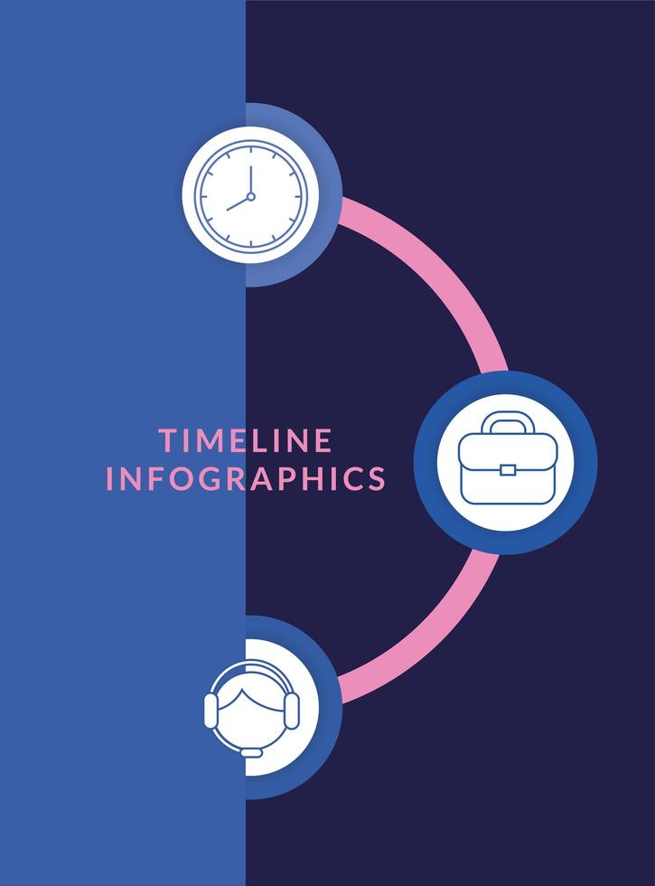 modèle infographique de chronologie avec des icônes vecteur