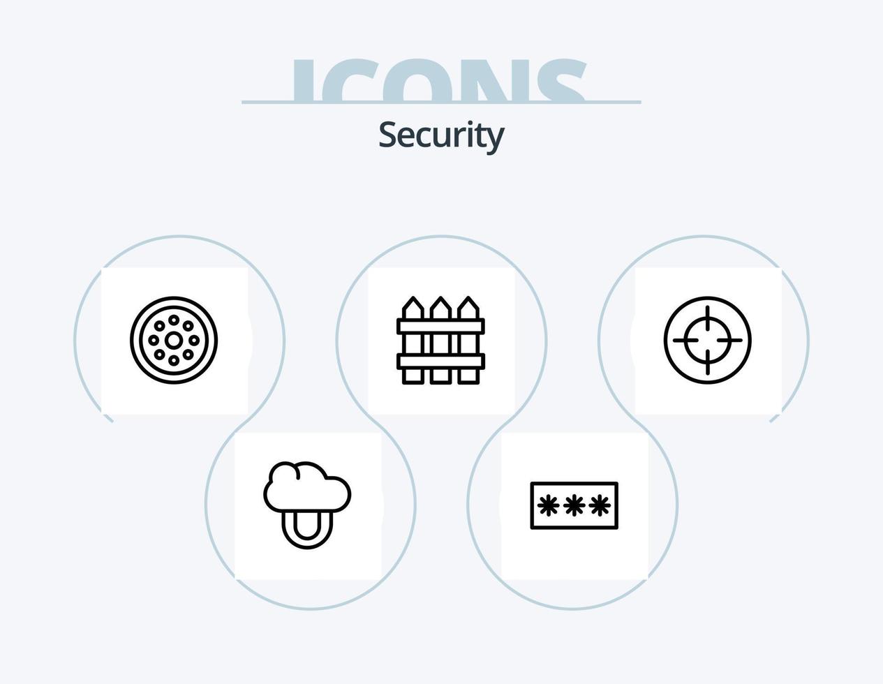 Sécurité ligne icône pack 5 icône conception. code. sécurité. clôture. sécurisé. modèle vecteur