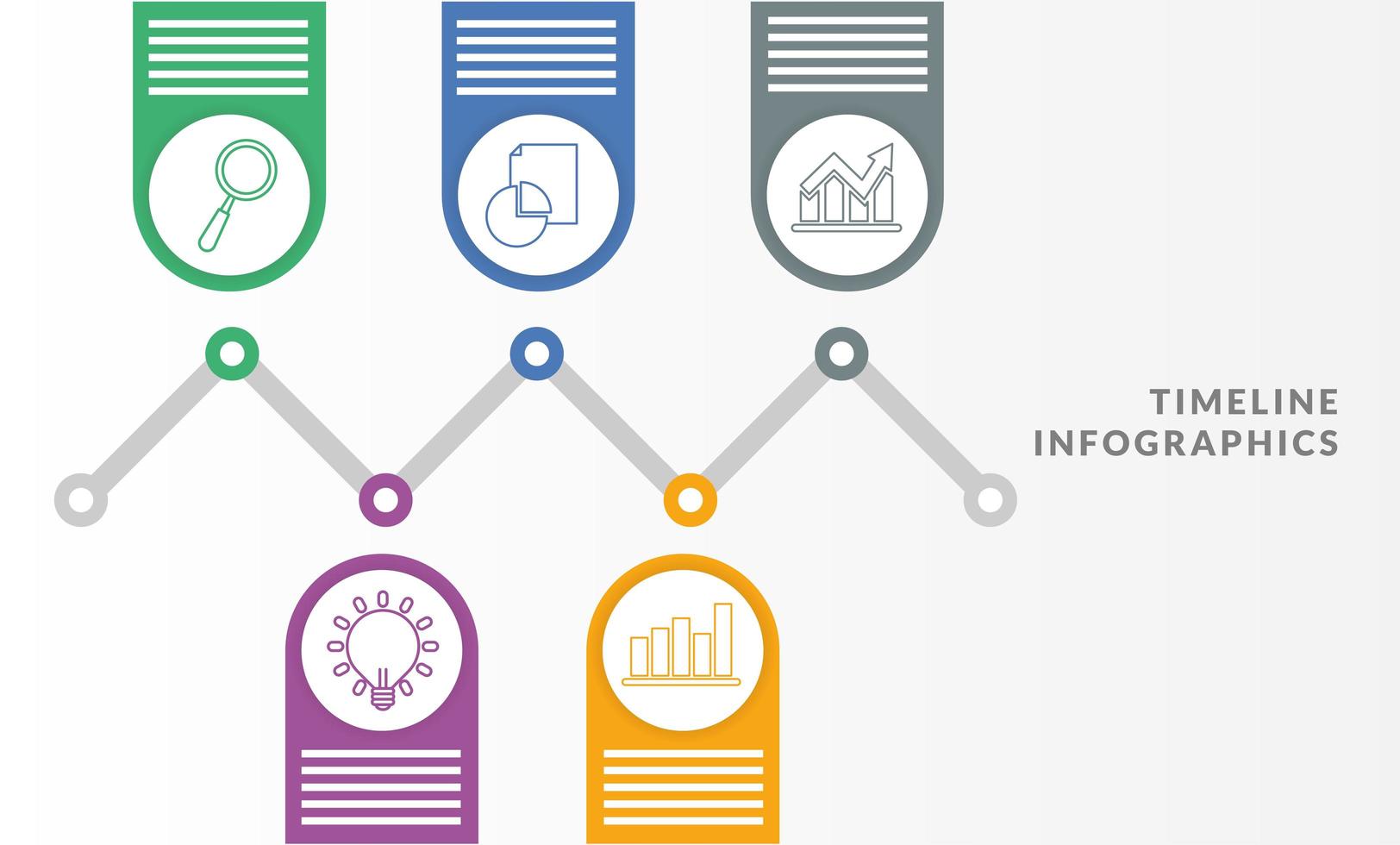 modèle infographique de chronologie avec des icônes vecteur