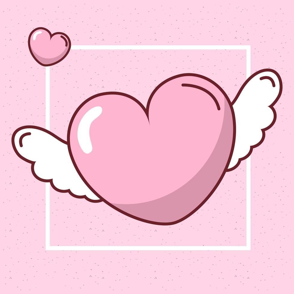 coeur de saint valentin avec conception de vecteur ailes