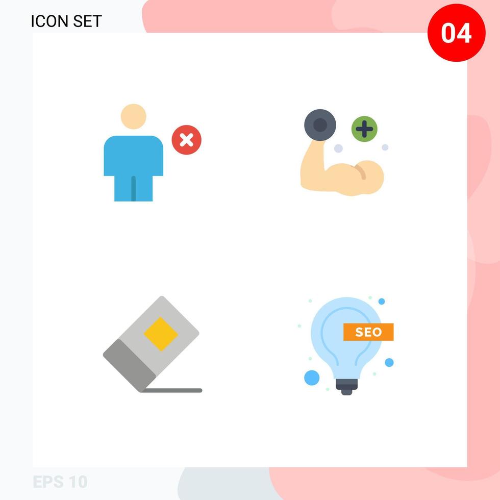 pictogramme ensemble de 4 Facile plat Icônes de avatar éducation Humain main Stationnaire modifiable vecteur conception éléments