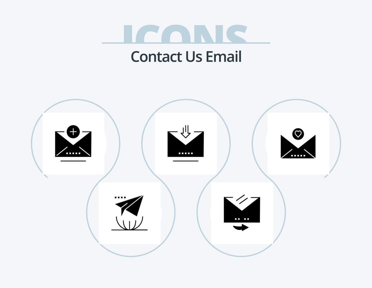 email glyphe icône pack 5 icône conception. message. e-mail. ajouter. récupérer. email vecteur